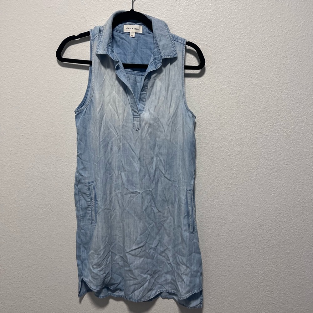 Cloth & Stone Light Wash Denim Sheath Dress Size X Small
